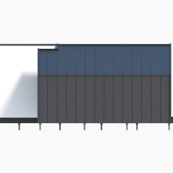 Дом из сип-панелей 57 м² фасад металлопрофиль