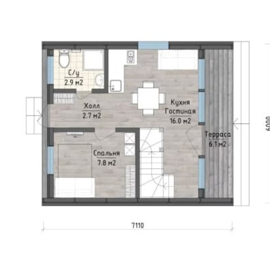 Дом из сип-панелей 73,5 м²